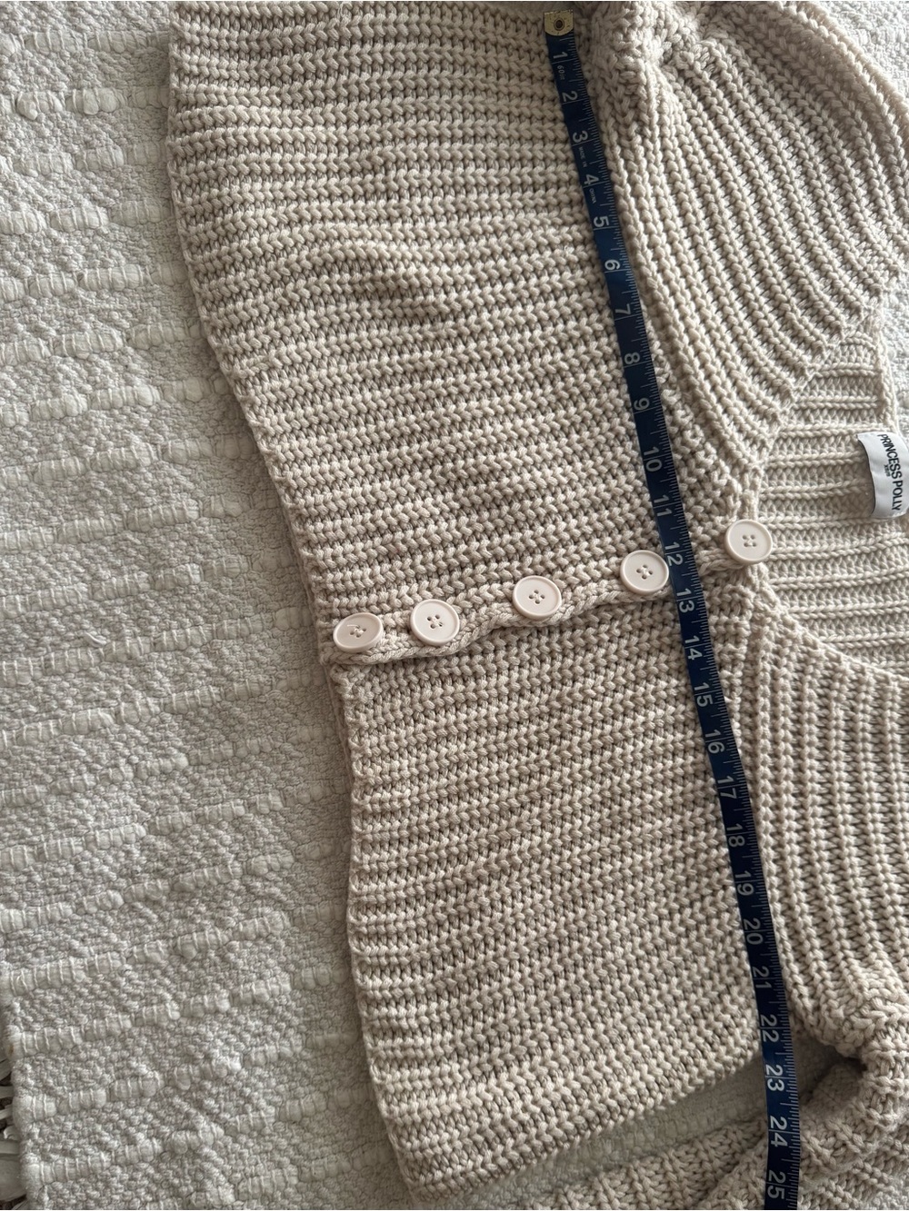 Princess Polly Artha Soft Chunky Knit Cream Button-Front Cardigan Sweater - Picture 13 of 14
